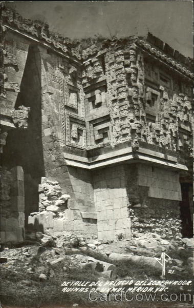 Detalle Del Palacio Del Gobernador Ruinas De Ulmal Merida Yuc Mexico