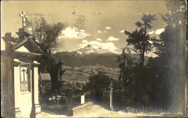 Mountain view in Mexico from cemetery