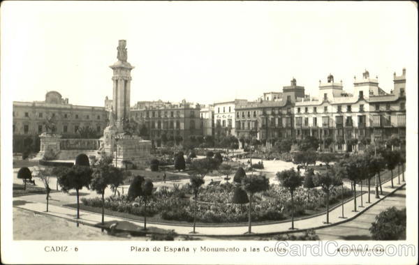 Plaza De Espafia Y Monumento A Las Cortes Mexico