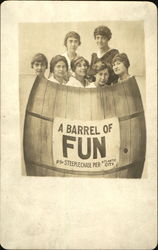 The Barrel Of Fun: 7 Women in a Barrel Steeplechase Pier Postcard