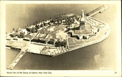 Aerial View Of The Statue Of Liberty Postcard