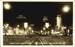 Santa Claus Lane At Night Postcard
