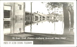 East End Place, Indiana Avenue Flood 1943 Postcard