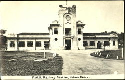F. M. S. Railway Station Postcard