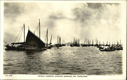 Penang Harbour Showing Sampans And Tongkungs Postcard