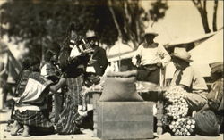 Local villagers at market Postcard