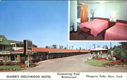 Elaine's Hollywood Motel Restaurant Postcard