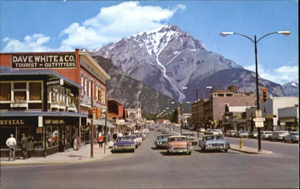 Banff Avenue And Cascade Mountain, Banff National Park, Canadian Rockies Canada