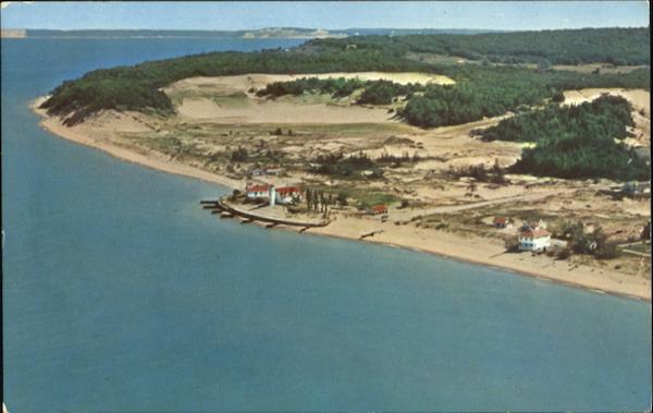 Point Betsie Light From The Air Frankfort Michigan