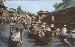 Scene Of The Floating Marine Dhonburi, Thailand Southeast Asia Postcard Postcard