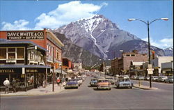 Banff Avenue And Cascade Mountain, Banff National Park, Canadian Rockies Postcard