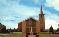 Our Lady Of Lourdes Roman Catholic Church, West Street Brockton, MA Postcard Postcard