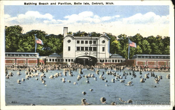 Bathing Beach And Pavilion, Belle Isle Detroit Michigan