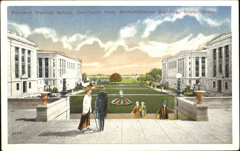 Harvard Medical School Courtyard From Administration Building Boston Massachusetts