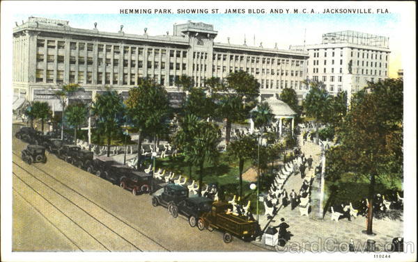 Hemming Park Showing St. James Bldg. And Y. M. C. A. Jacksonville Florida