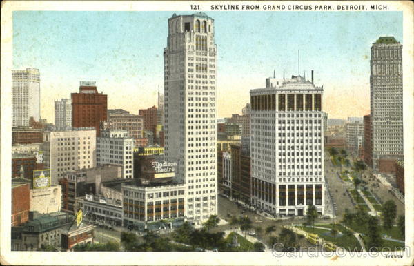 Skyline From Grand Circus Park Detroit Michigan