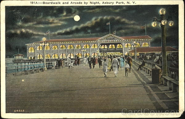Boardwalk And Arcade By Night Asbury Park New Jersey