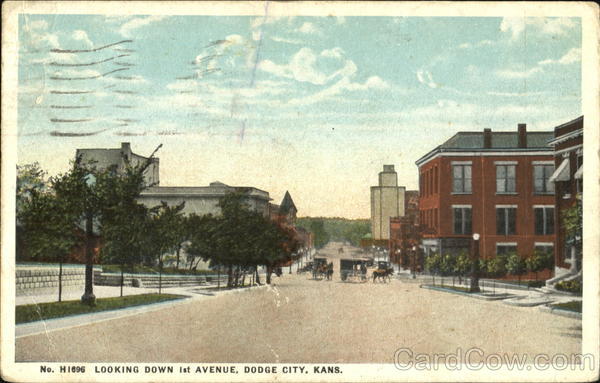Looking Down 1St Avenue Dodge City Kansas
