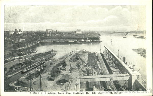 Section Of Harbour From Can. National Ry. Elevator Montreal PQ Canada