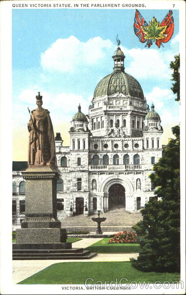 Queen Victoria Statue In The Parliament Grounds BC Canada
