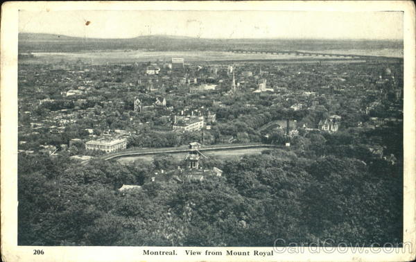 Montreal View From Mount Royal PQ Canada Quebec