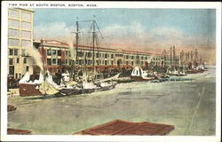 Fish Pier At South Boston Postcard