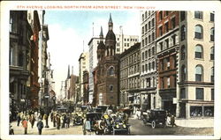5Th Avenue Looking North From 42Nd Street Postcard