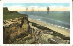 Bluffs And Beach Highland Light Cape Cod, MA Postcard Postcard