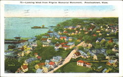 Looking West From Pilgrim Memorial Monument Provincetown, MA Postcard Postcard