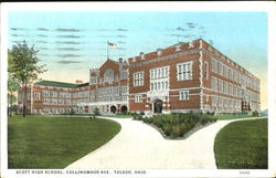 Scott High School, Collingwood Ave Toledo, OH Postcard Postcard