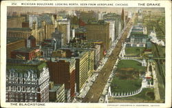 Michigan Boulevard Looking North Seen From Aeroplane Postcard