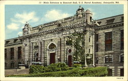 Main Entrance To Bancroft Hall U. S. Naval Academy Postcard