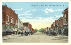 Looking East On Main Street West Frankfort, IL Postcard Postcard