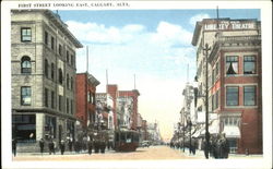 First Street Looking East Calgary, AB Canada Alberta Postcard Postcard