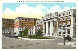 C. P. R. Station And Royal Alexandra Hotel Postcard