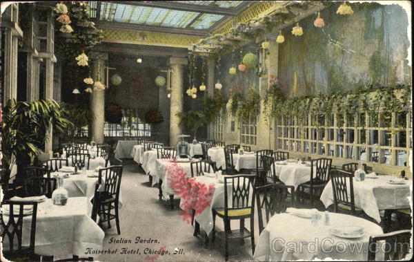 Italian Garden Haiserhof Hotel, 14-328 Clark Street Jackson Boulevard Chicago Illinois