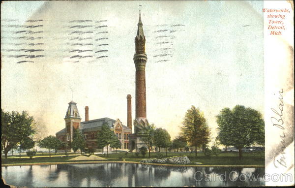 Waterworks Showing Tower Detroit Michigan