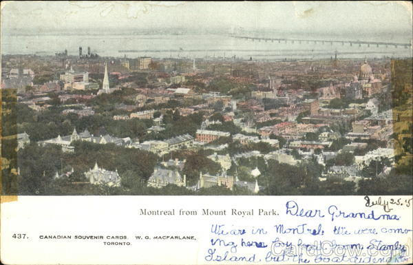 Montreal From Mount Royal Park QC Canada Quebec