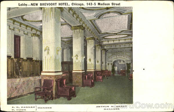 Lobby-New Brevoort Hotel, 143-5 Madison St Chicago Illinois