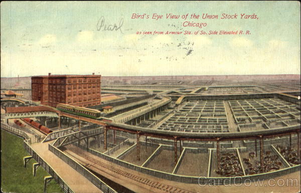 Bird's Eye View Of The Union Stock Yards Chicago Illinois