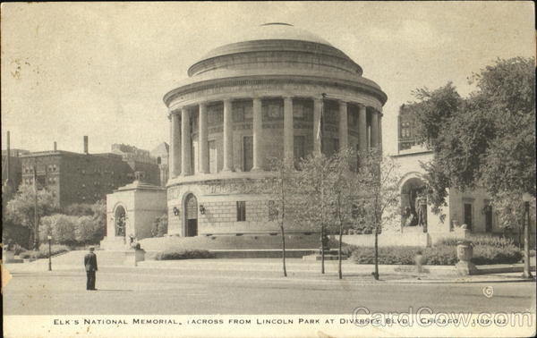 Elk's National Memorial, Lincoln Park at Diversey Blvd Chicago Illinois