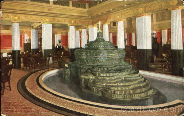 Fountain In Pompehan Room Congress Hotel And Annex Chicago Illinois