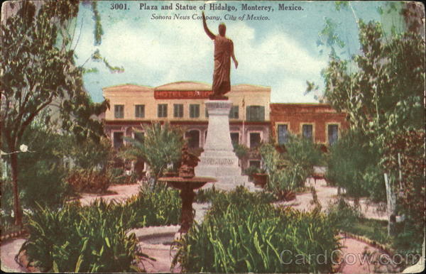 Plaza And Statue Of Hidalgo Monterey Mexico