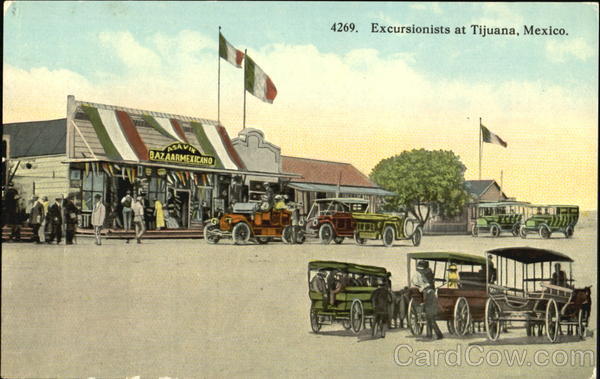 Excursionists At Tijuana Mexico