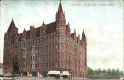 Victoria Hotel Des Moines, IA Postcard Postcard