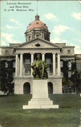 Lincoln Monument And Main Hall, U. of W Postcard
