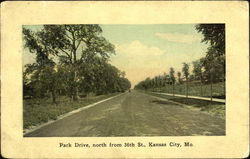 Park Drive, North from 36th St. Postcard