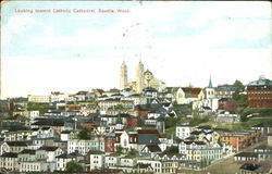 Looking Toward Catholic Cathedral Seattle, WA Postcard Postcard