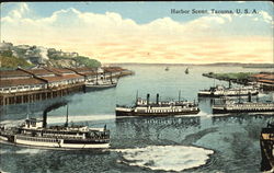 Harbor Scene Tacoma, WA Postcard Postcard