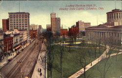 Looking North On High St., Showing State Capitol Postcard
